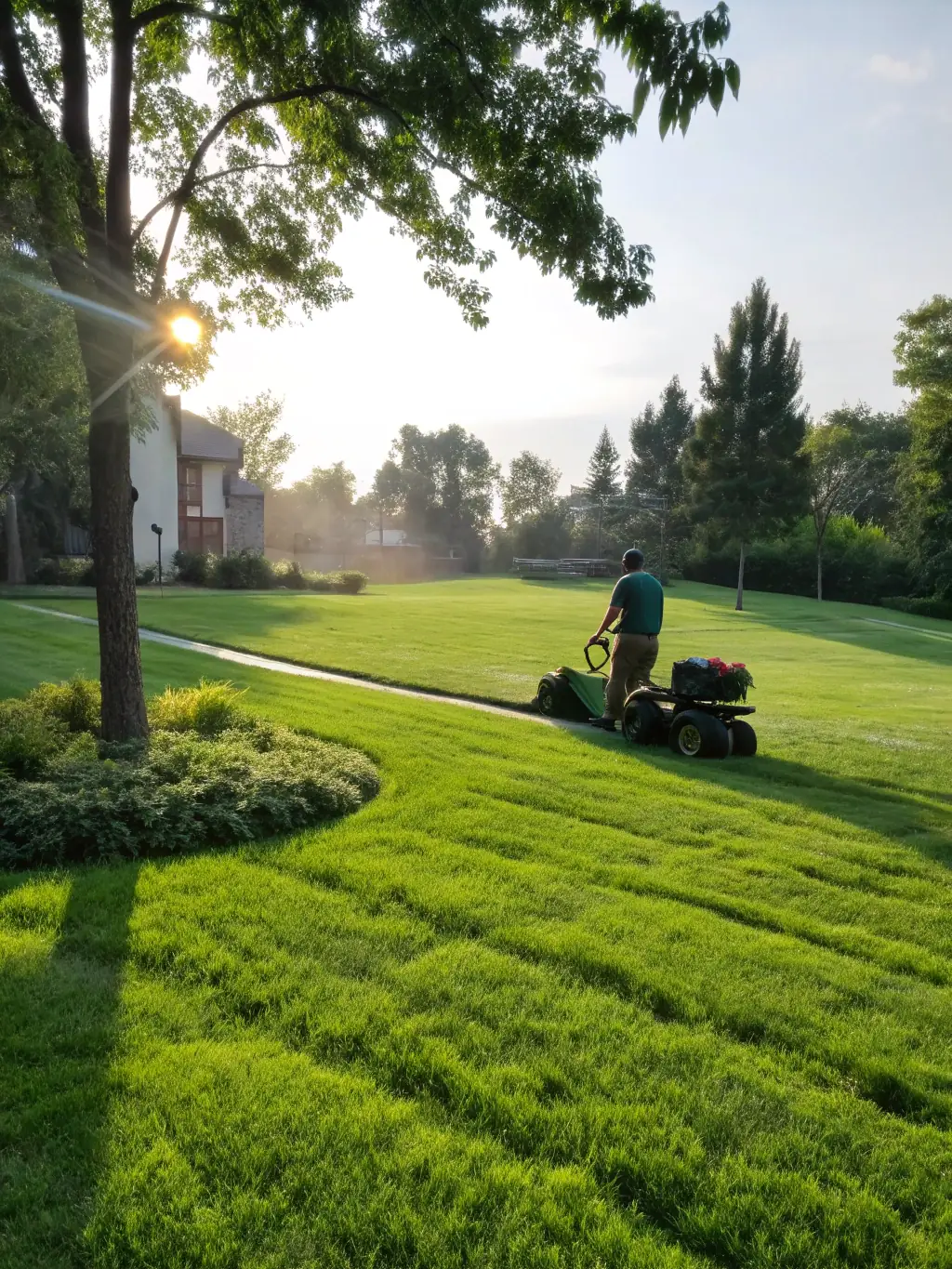 A photo of a weed-free lawn, demonstrating the success of Peach State Property Pros' weed control services.